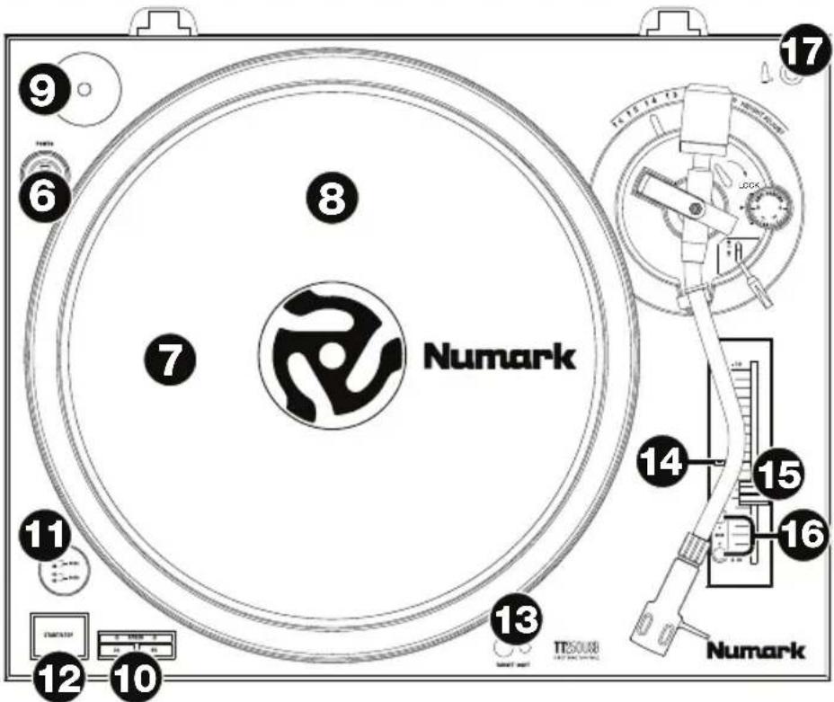 NUMARK TT250USB - Panneau supérieur - 1