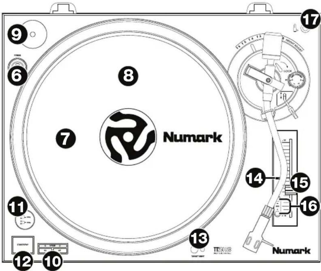 NUMARK TT250USB - Panel superior - 1