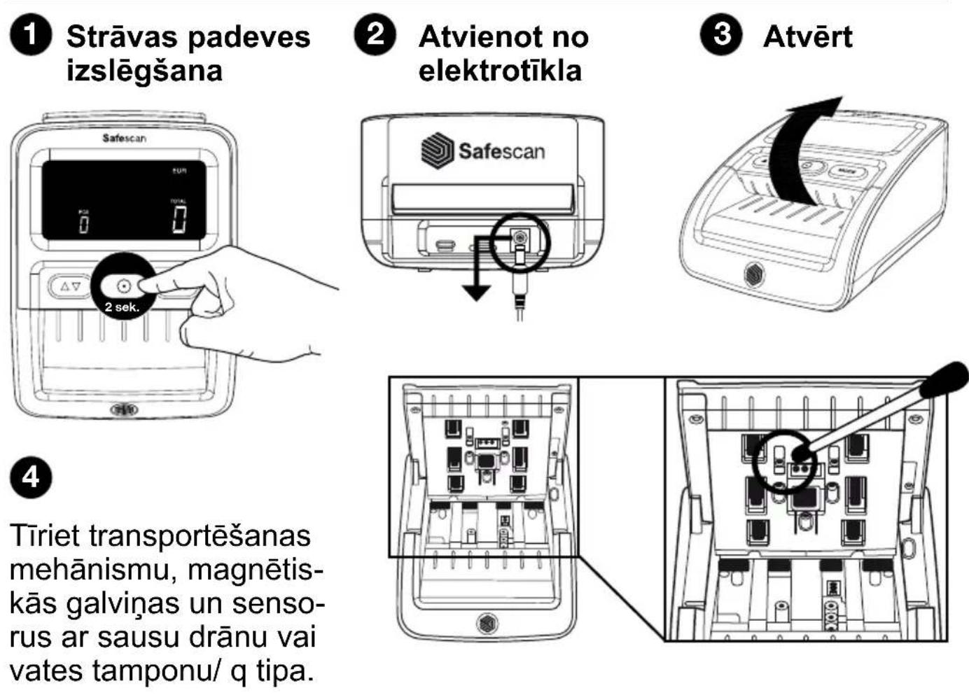 Safescan 155S - Tīrīsanas norādījumi - 1