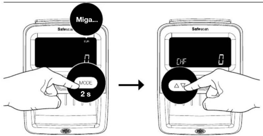 Safescan 155S - Wybór waluty - 1