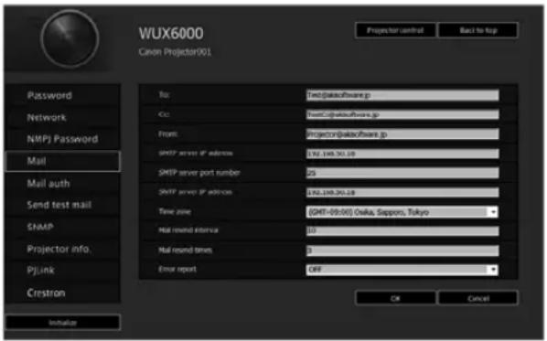 CANON REALiS WUX6010 - Configuration de l'E-mail [Mail] - 1