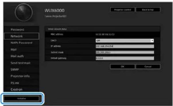 CANON REALiS WUX6010 - Rétablir les réglages d'usine par défaut de réglages réseau - 1