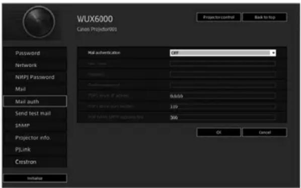 CANON REALiS WUX6010 - Réglages de l'authentication du mail [Mail auth] - 1