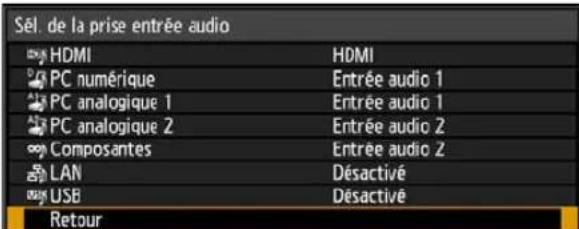 CANON REALiS WUX6010 - Sélection de l'entrée audio - 7