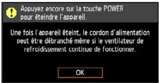 CANON REALiS WUX6010 - Appuyez sur la touche POWER pour afficher la fenêtre indiquée ci-dessous. - 3