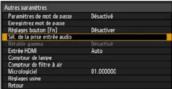 CANON REALiS WUX6010 - Sélection de l'entrée audio - 6