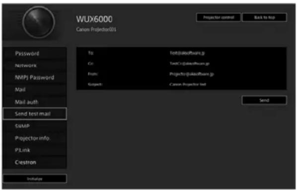 CANON REALiS WUX6010 - Envoi d'un mail test [Send test mail] - 1