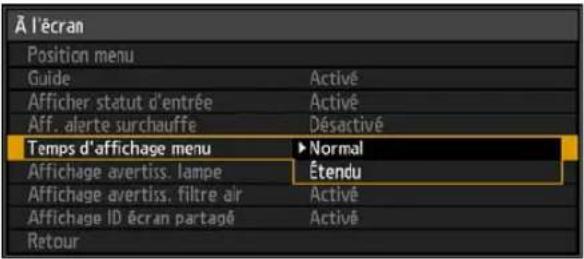 CANON REALiS WUX6010 - Spécification du temps d'affichage de menu - 1