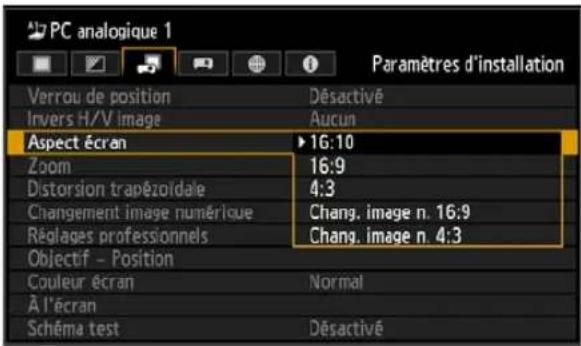 CANON REALiS WUX6010 - Spécification de l'aspect d'écran - 1