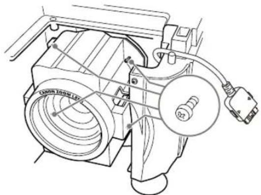 CANON REALiS WUX6010 - 4Retirez les vis du manchon (2 au dessus et 2 en dessous). - 4
