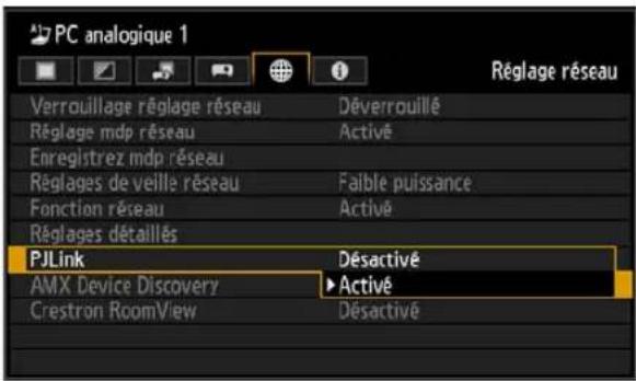 CANON REALiS WUX6010 - Spécification des réglages PJLink - 2