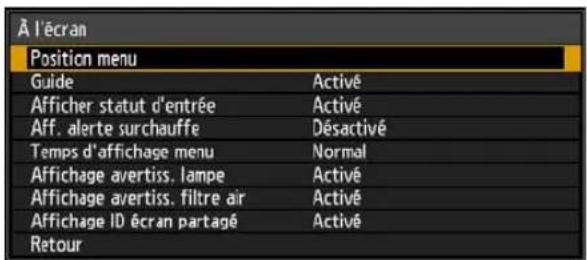 CANON REALiS WUX6010 - Spécification d'une position de menu - 1