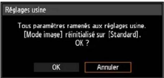 CANON REALiS WUX6010 - Restauration des paramètres par défaut - 2