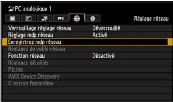 CANON REALiS WUX6010 - Enregistrement d'un mot de passe réseau - 2