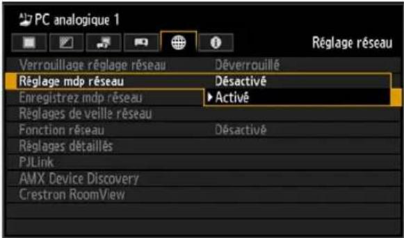 CANON REALiS WUX6010 - Spécification du mot de passe réseau - 1