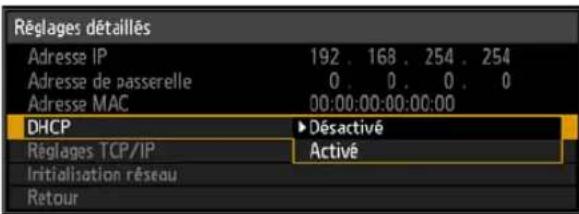 CANON REALiS WUX6010 - Spécification du DHCP - 2