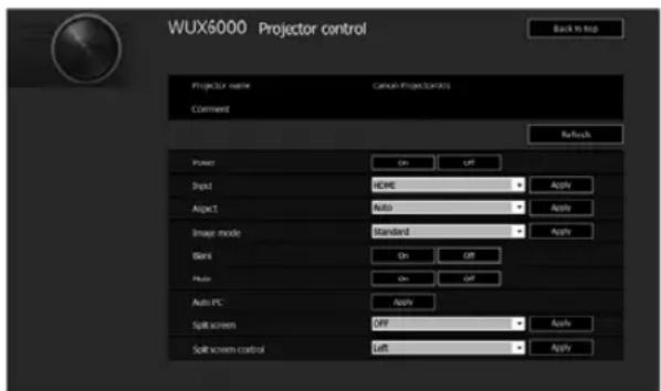 CANON REALiS WUX6010 - Contrôle par l'écran Web - 2