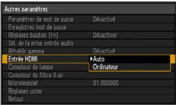 CANON REALiS WUX6010 - Spécification de l'entrée HDMI - 1