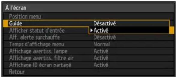 CANON REALiS WUX6010 - Affichage/masquage de la fenêtre Guide - 2