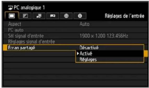 CANON REALiS WUX6010 - 4Utilisez les touches [ ] 4[ ] pour sélectionner [Activé], puis appuyez sur la touche OK. - 1