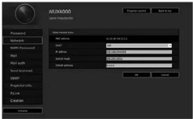 CANON REALiS WUX6010 - Réglage réseau - 1