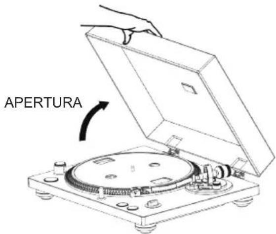 THOMSON TT600BT - Apertura e chiusura del coperchio del giradischi - 1