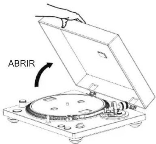 THOMSON TT600BT - Abrir e fechar a cobertura do gira-discos - 1