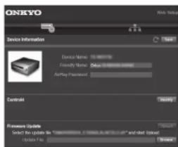 ONKYO TX8250S - Web Setup - 1