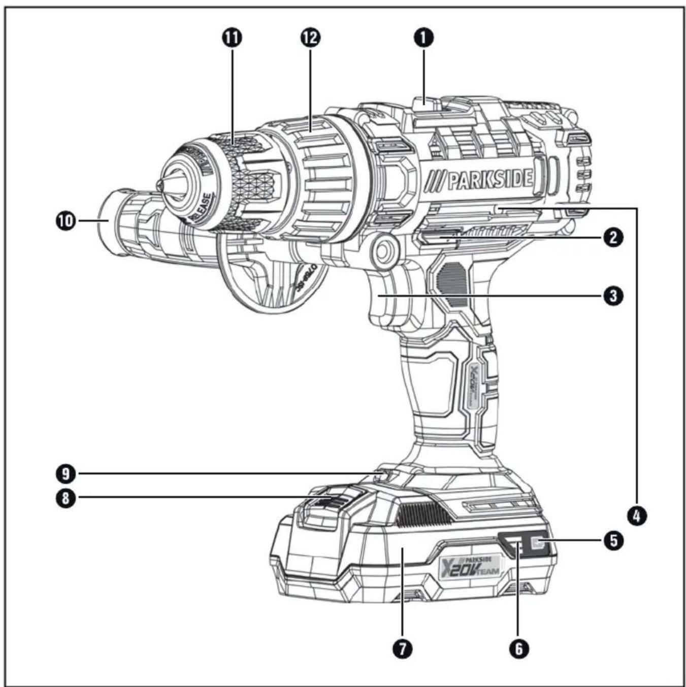 PARKSIDE PSBSA 20Li A1 - SPEED CORDLESS IMPACT DRILL - 1
