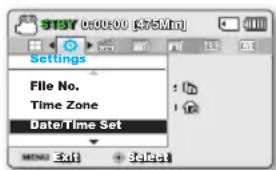 SAMSUNG SMXF50SP - DATE/TIME SET (Réglage Date/Heure) - 1