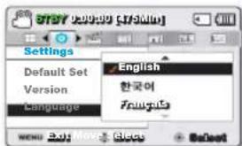 SAMSUNG SMXF50SP - SELECTION DE LA LANGUAGE - 2