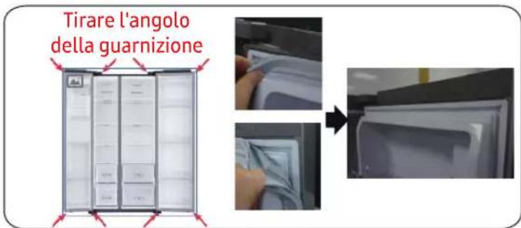 SAMSUNG RS50N3513WW - Rimozione della guarnizione - 1