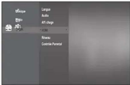 SAMSUNG BDP1620A - RéGLAGE DES OPTIONS DE CONFIGURATION HDMI - 1
