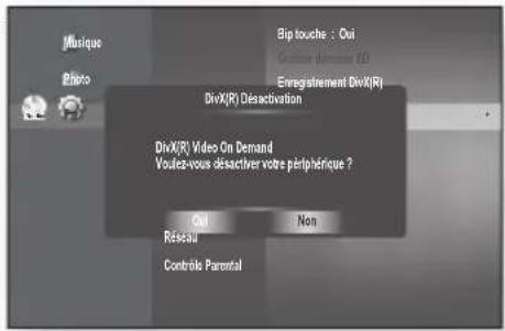 SAMSUNG BDP1620A - DÉSACTIVATION DU DIVX(R) - 1