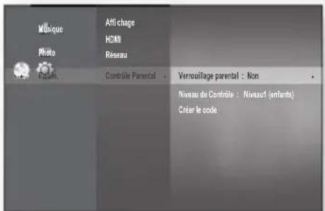 SAMSUNG BDP1620A - CONFIGURATION DU CONTROLE PARENTAL - 6