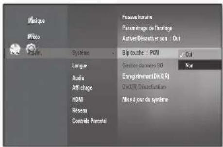 SAMSUNG BDP1620A - Activation/Désactivation d'un Bip touche - 1