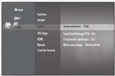 SAMSUNG BDP1620A - CONFIGURATION DES OPTIONS AUDIO - 3