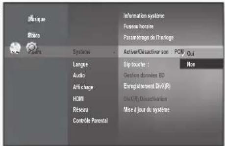 SAMSUNG BDP1620A - RéGLAGE DE LA MÉLODIE D'ACTIVATION/DE DÉSACTIVATION - 1