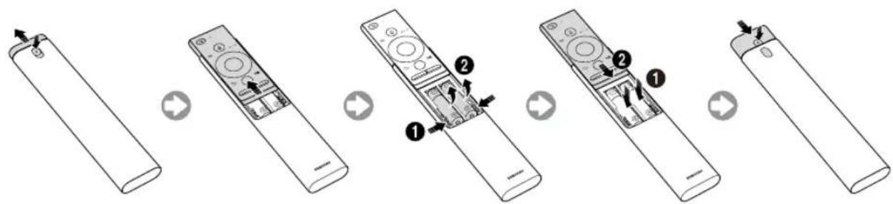SAMSUNG QE65Q9FAMT - Instalación de las pilas en el Samsung Smart Remote - 1