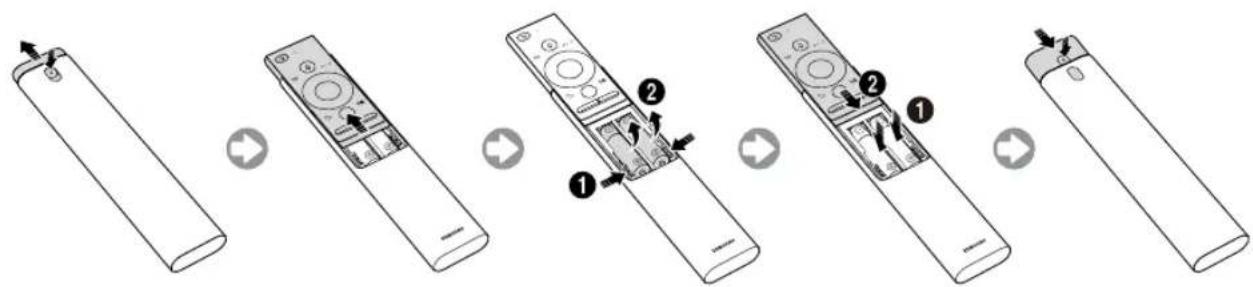 SAMSUNG QE65Q9FAMT - Samsung Smart Remote paristojen asentaminen - 1