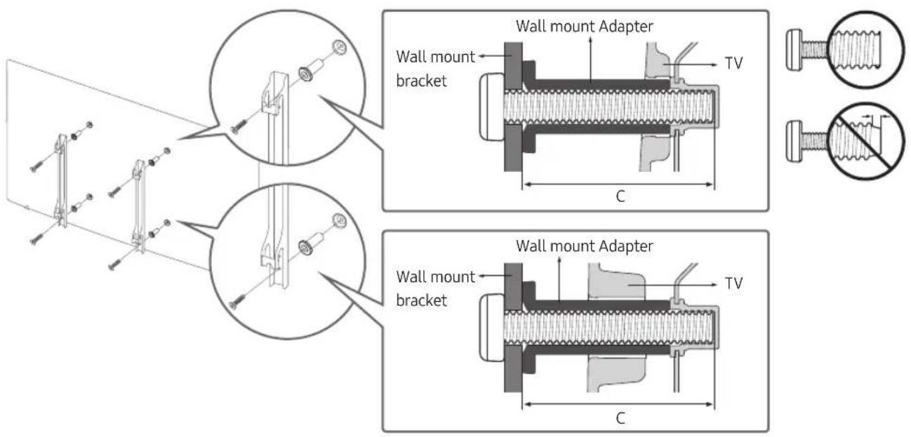 SAMSUNG UE49MU6445U - Mounting the TV on a wall - 2