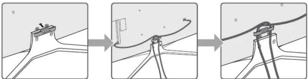 SAMSUNG UE49M5515AK - Ordnender Kabel mit Hilfe des Kabelhalters - 1