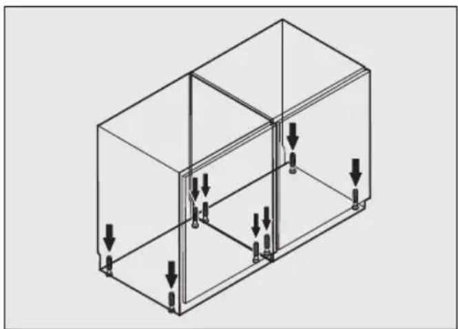 MIELE KSK 6300 - Preparar, nivelar y unir los aparatos - 1