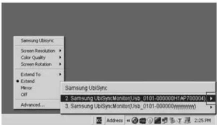 SAMSUNG 940UX - Az USB monitor megjelenitési informacióinak konfiguralása - 2