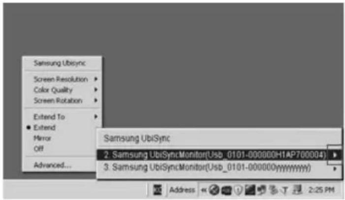 SAMSUNG 940UX - Configuring the USB Monitor Display Information - 2