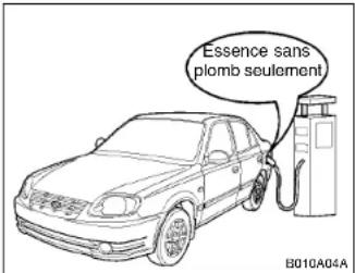 HYUNDAI Accent (2004) - CARBURANTS RECOMMANDES Utilizez de l'Essence Sans Plomb - 1