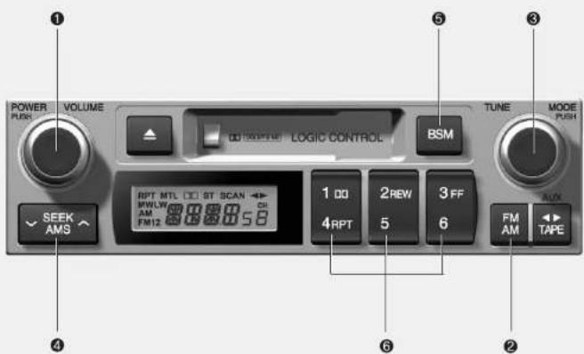 KIA Optima (2008) - Fonctionnement de l'autoradio en mode stéreo (M421) (si présente) - 1