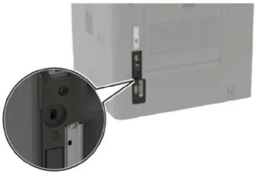 LEXMARK MB2770adhwe - Emplacement du logement de sécurité - 1