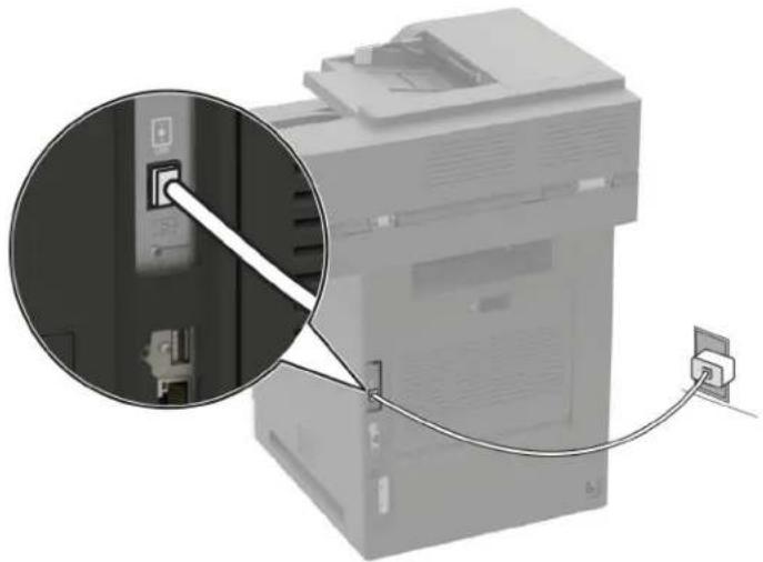 LEXMARK MB2770adhwe - Connexion de l'imprimante à une prise murale non RJ11 - 1