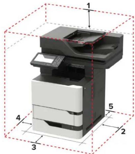 LEXMARK MB2770adhwe - Sélection d'un emplacement pour l'imprimante - 3